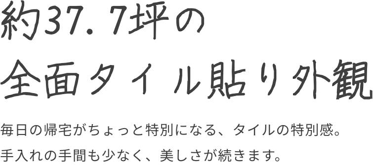 約37.7坪の前面タイル貼り外観