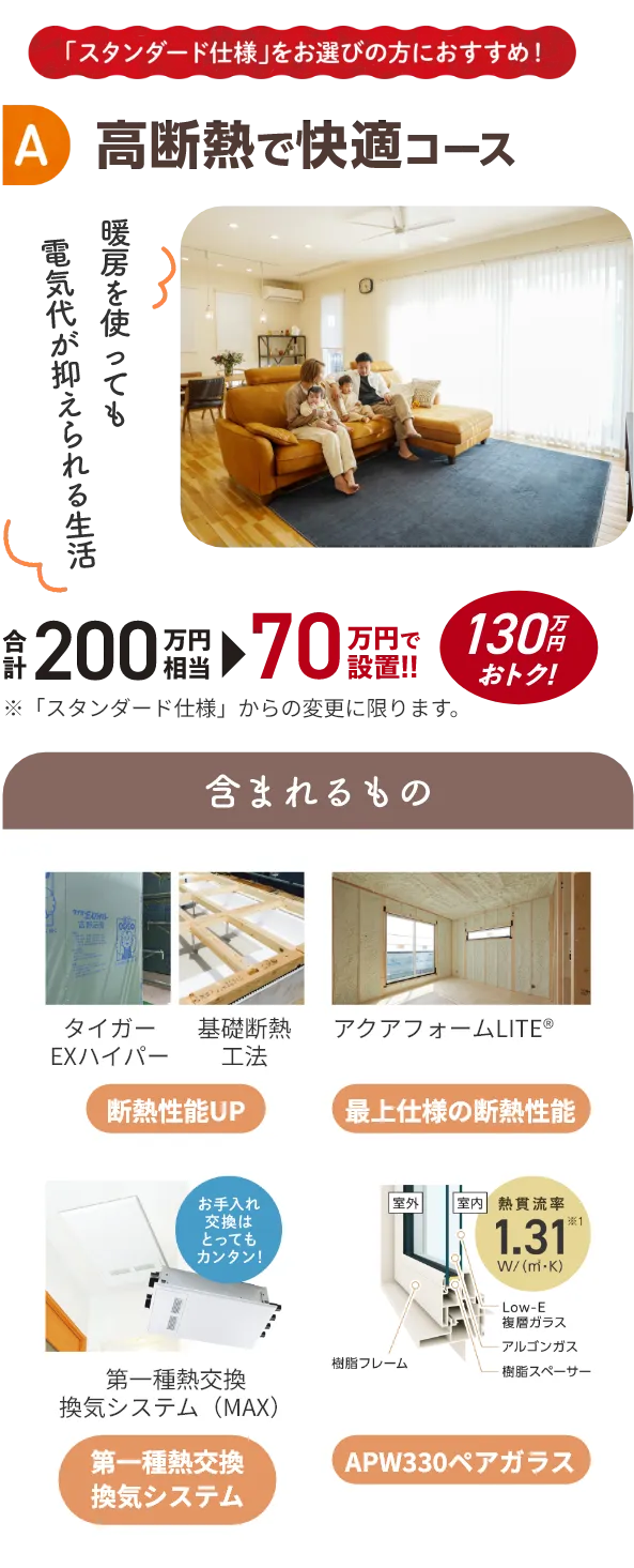 A 高断熱で快適コース